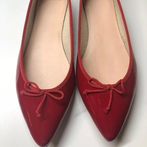 J Crew Flat Red Patent Shoes Size 7
